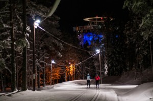 Längdskidåkning i elljusspår